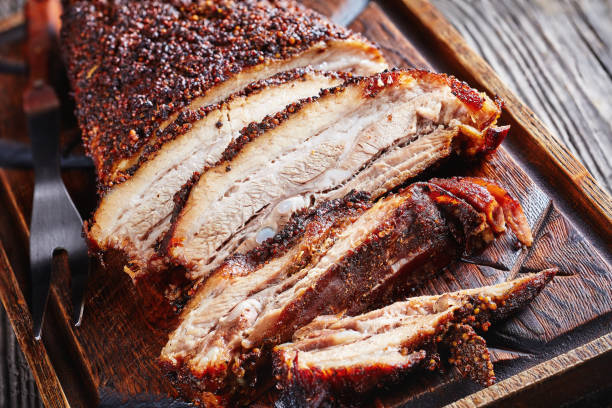 istock Oven Baked spicy Barbecue whole Pork Brisket 1202257334