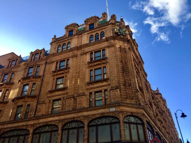 Famous luxury department store Harrods in Knightsbridge, London