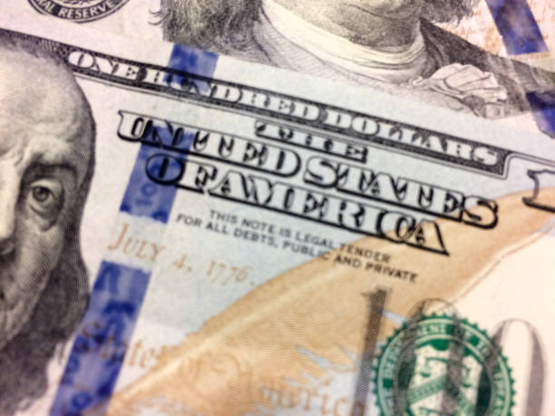 istock Anti counterfeit strip on american money 1202257674