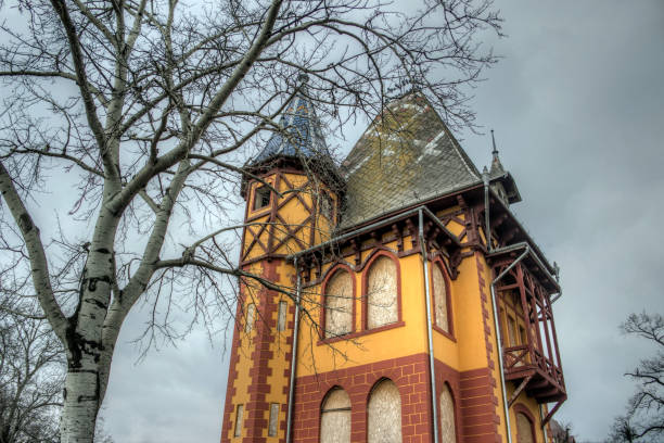 Palić, Serbia, Feb 17, 2018: View of an uninhabited country house.
