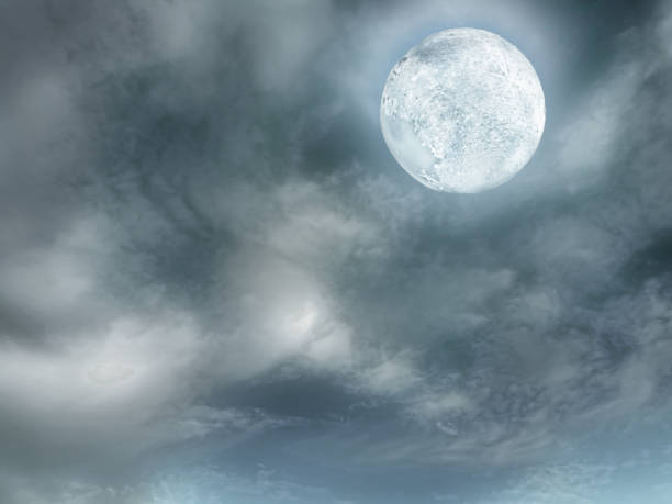 istock Super full Moon on Night sky with cloudy . Full Moon in Peaceful Serenity nature background, outdoor at nighttime. 1202258575
