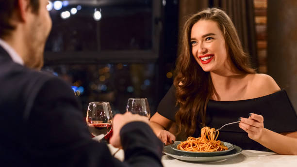 istock Romantic dinner in italian restaurant concept 1202262798