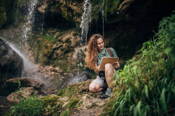 istock Female biologist examining plants in nature 1202263214