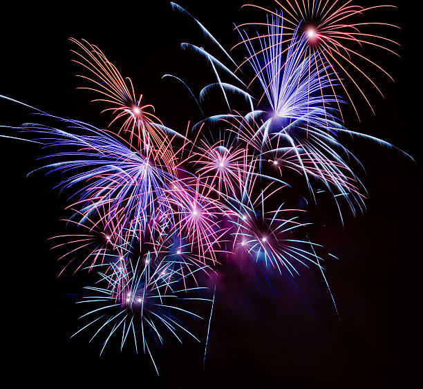 istock Colorful firework streaks in the night sky 120226386