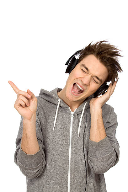 istock Young man enjoying music 120226499