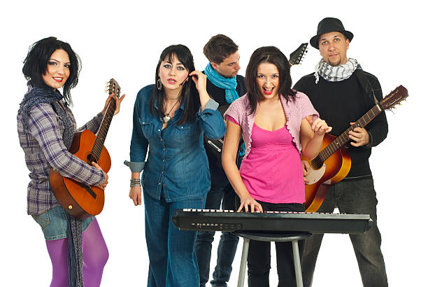 istock Band of five friends singing 120226664