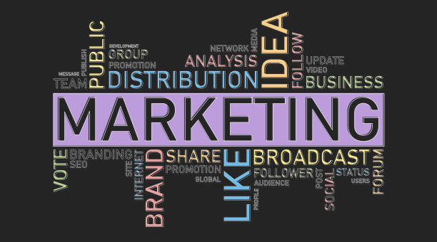 istock Marketing Wordcloud Collage Of Colorful Words Over Black Background, Panorama 1202267788