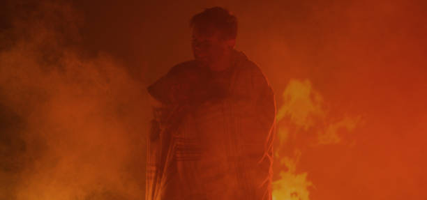 Boy and girl trapped in fire crying for help