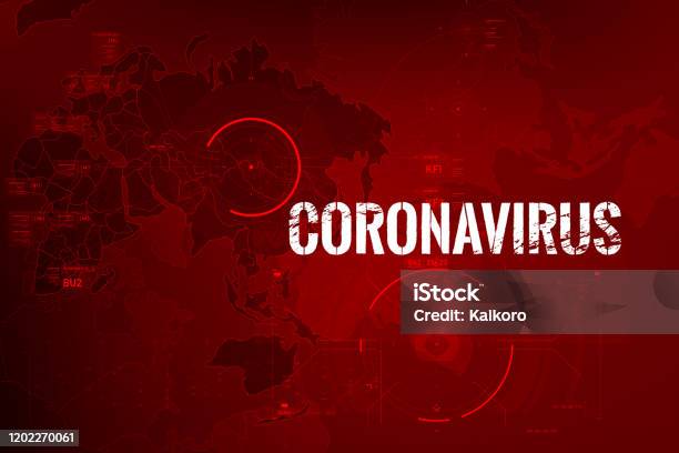 Coronavirus Text Utbrott Med Världskartan Och Hud 0002-vektorgrafik och fler bilder på Coronavirus