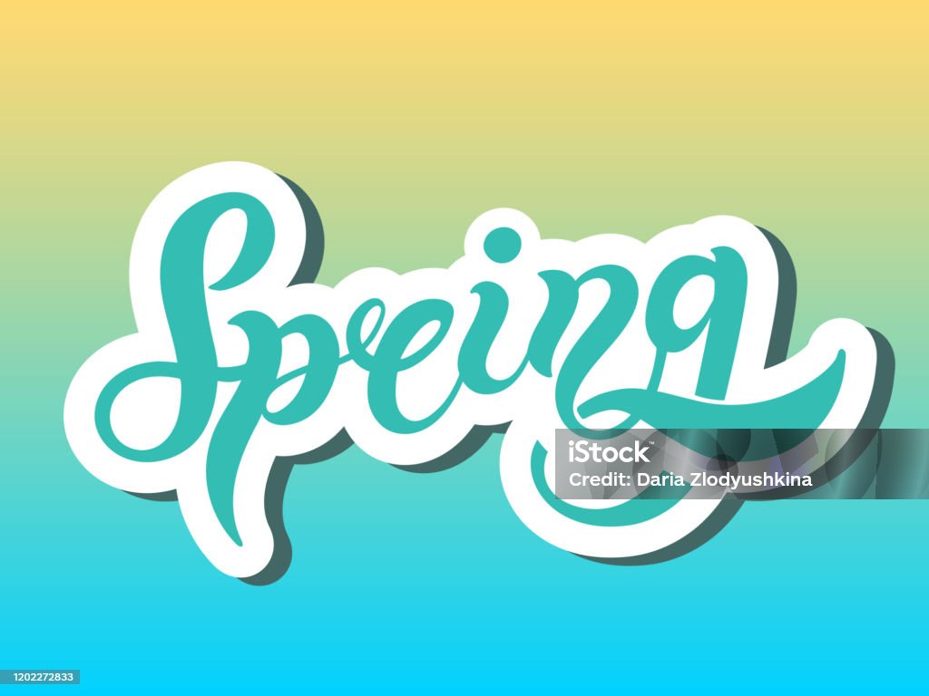 Spring Lettering Art Spring Hand Drawn Lettering Stock Illustration - Download Image Now ...
