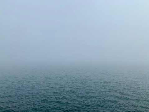 Foggy weather at the Black Sea, Europe.