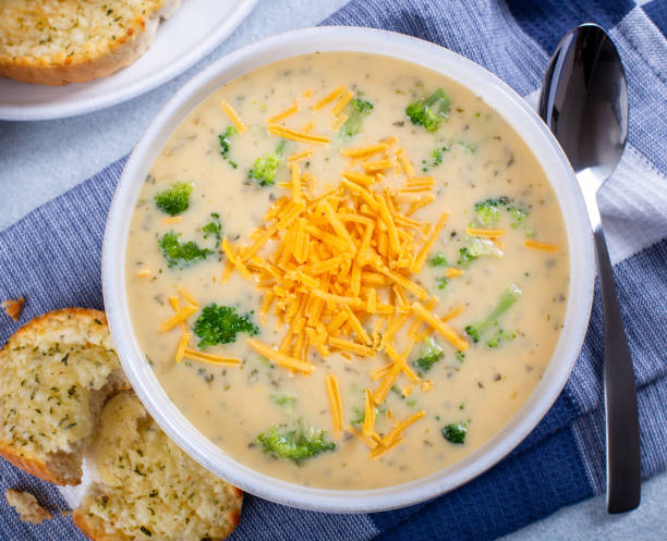istock Bowl of Creamy Broccoli Cheddar Cheese Soup 1202273869