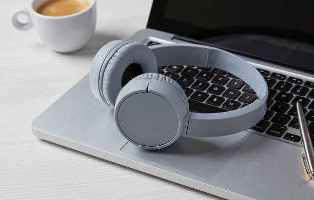 Wireless headphones on desk