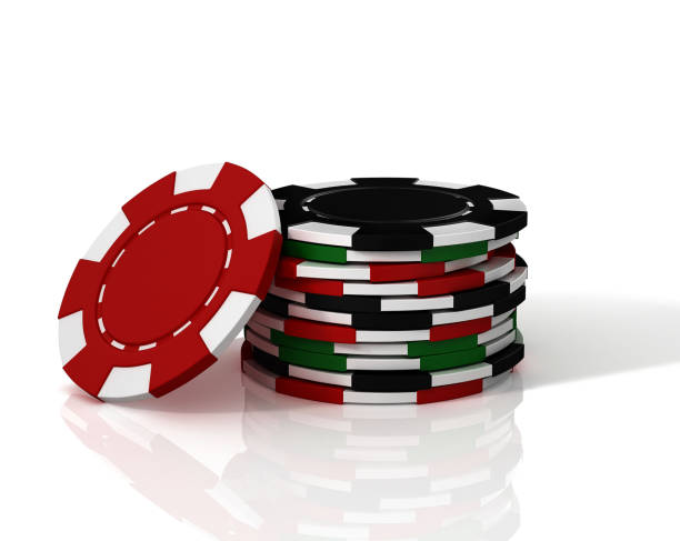 la pila del chip del casinò. illustrazione 3d - token gambling chip stack red foto e immagini stock