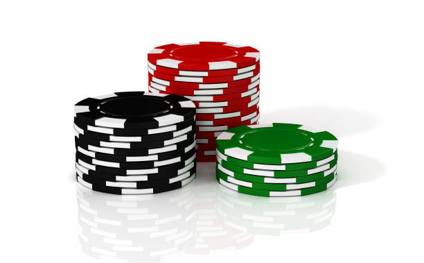 la pila del chip del casinò. illustrazione 3d - token gambling chip stack red foto e immagini stock