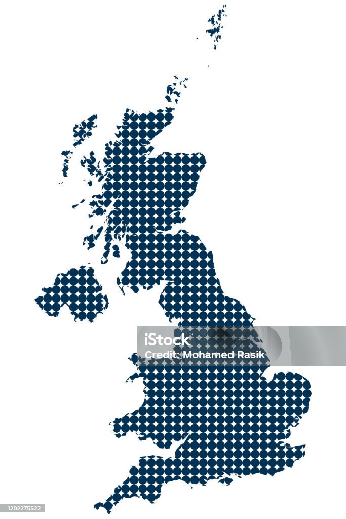 Eruk Map Uk Map Dotted Vector Illustration Stock Illustration - Download Image ...