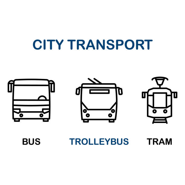 illustrations, cliparts, dessins animés et icônes de icônes des transports publics - bus speed transportation public utility