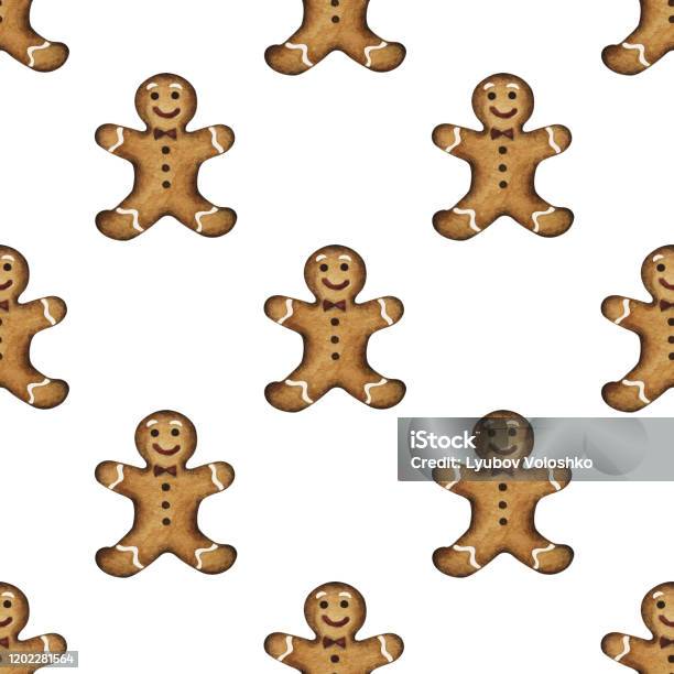 Gingerbread Man Row Pattern Gingerbread Man Pattern Stock Illustration - Download Image Now - Art ...