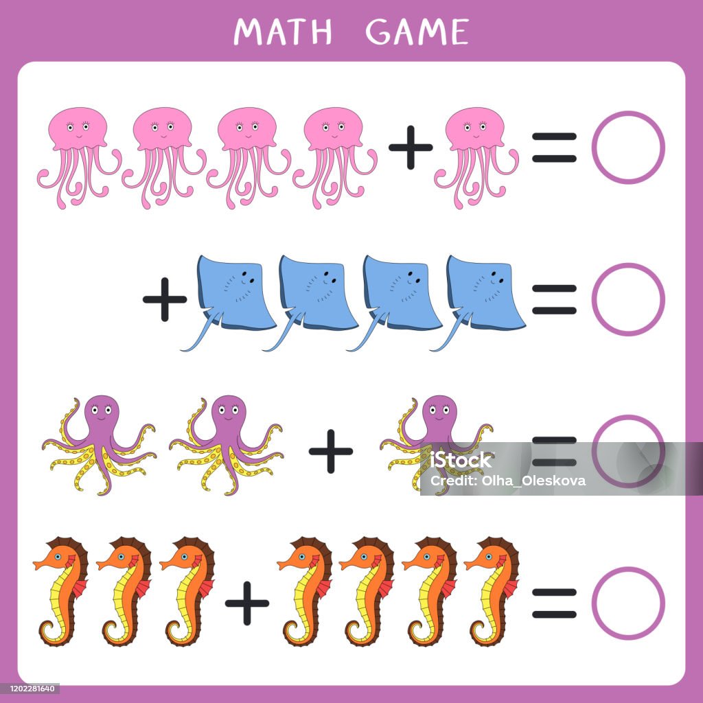 Educative Math Game Educational Math Game For Kids Stock Illustration - Download Image Now ...