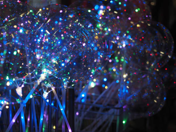 istock Set of multicolored lights in balloons 1202283578