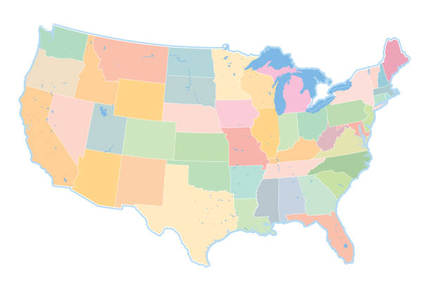 USA Vector USA Cartoon map

http://legacy.lib.utexas.edu/maps/united_states/us_general_reference_map-2003.pdf buffalo iowa stock illustrations