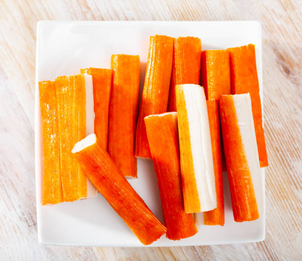 istock Seafood sticks imitation of crab meat 1202290104