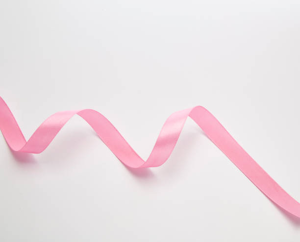 istock Pink curly ribbon isolated on white background 1202290362
