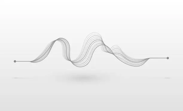 Vector illustration of Wireframe sound wave