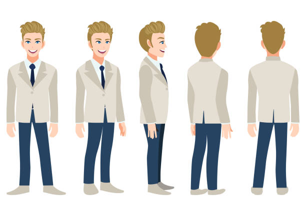 Cartoon Character With Business Man In A Gray Suit For Animation Front Side Back 34 View Animated Character Flat Vector Illustration Stock Illustration - Download Image Now - iStock Cartoon Character With Business Man In A Gray Suit For Animation Front Side Back 34 View Animated Character Flat Vector Illustration Stock Illustration - Download Image Now - iStock