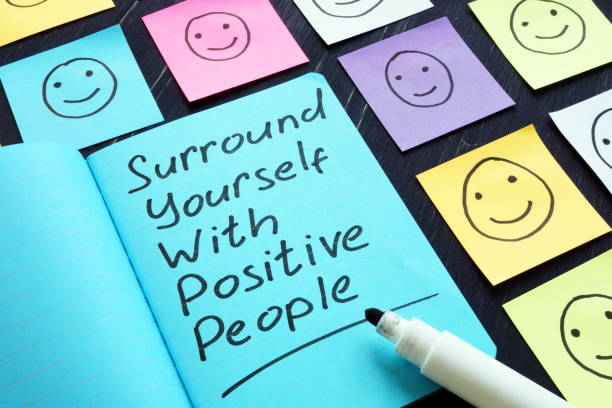 istock Surround Yourself with Positive People motivation phrase. 1202291929