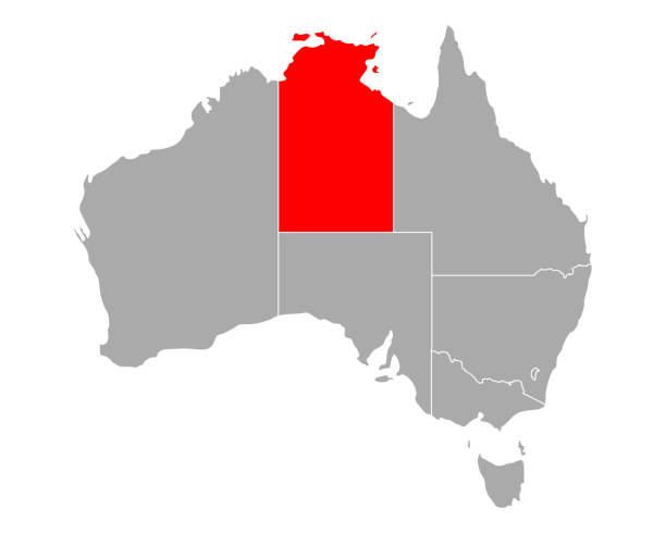 ilustraciones, imágenes clip art, dibujos animados e iconos de stock de mapa del territorio del norte en australia - northern territory