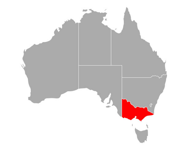 Map of Victoria in Australia Map of Victoria in Australia victoria australia stock illustrations
