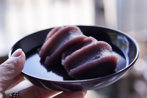 japanese dessert "anko" a sweet paste of azuki beans. - adzuki bean imagens e fotografias de stock