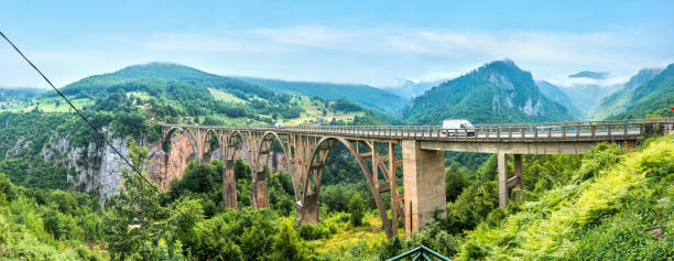 istock Panorama of Djurdjevica Bridge 1202293984