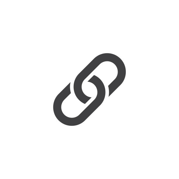 ilustrações de stock, clip art, desenhos animados e ícones de chain and link icon flat design. - symbol link computer icon connection