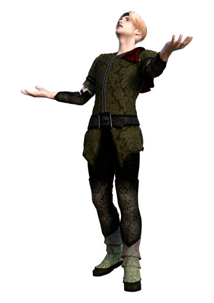 3D Illustration of a medieval historical character