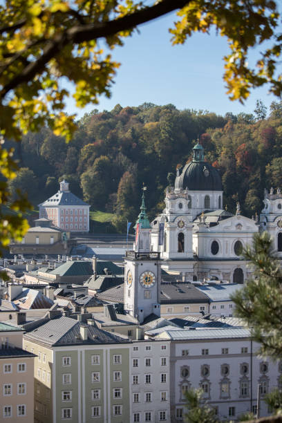 Town hall of Salzburg, Austria Town hall of Salzburg in autumn time, buildings Kapuzinerberg stock pictures, royalty-free photos & images