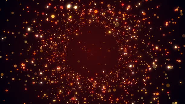 istock Abstract festive background with bright shining gold particles 3d illustration 1202297830