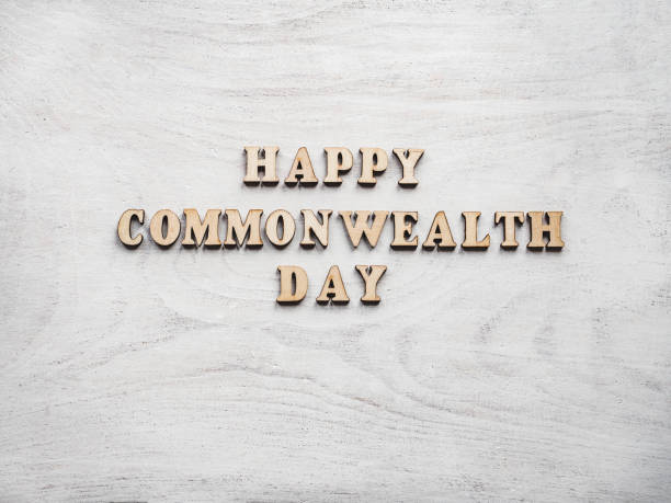 Commonwealth Day. Beautiful, bright card. Isolated background Commonwealth Day. Beautiful, bright card. Isolated background, close-up, view from above. Congratulations for relatives, friends and colleagues Commonwealth Day stock pictures, royalty-free photos & images