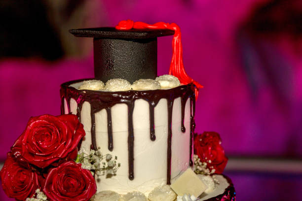 Red And Brown Graduation Cake With Cap On The Top And Red Rose On Side Stock Photo - Download Image Now - iStock Red And Brown Graduation Cake With Cap On The Top And Red Rose On Side Stock Photo - Download Image Now - Istock