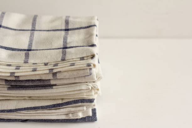 istock Kitchen towels are stacked on the table, with a copy of the space 1202304604