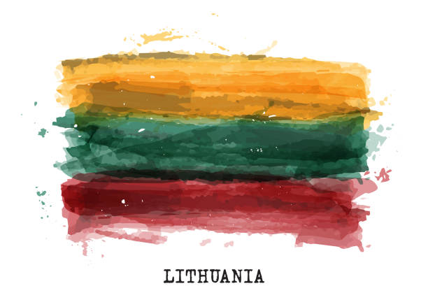 istock Realistic watercolor painting flag of Lithuania . Vector . 1202304963