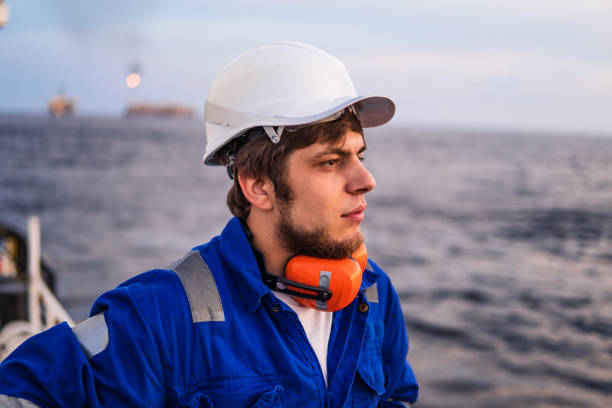 istock Marine Deck Officer or Chief mate on deck of offshore vessel 1202306252