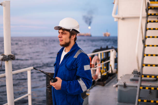 istock Marine Deck Officer or Chief mate on deck of offshore vessel 1202310056
