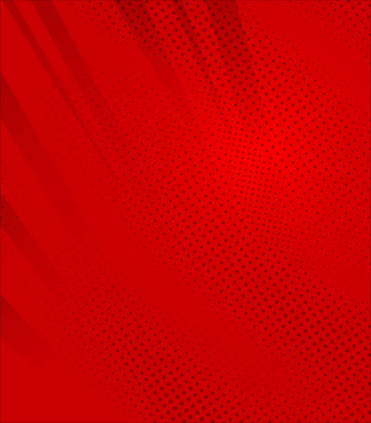 ilustrações, clipart, desenhos animados e ícones de fundo vermelho halftone - vanishing point diminishing perspective sunbeam abstract