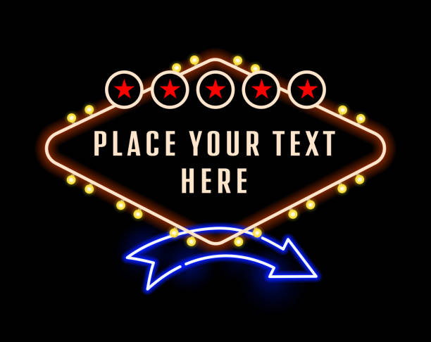 light bulb neon arrow sign copy space