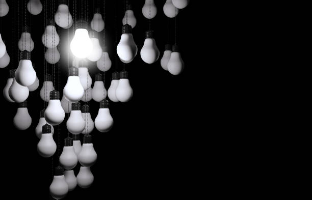 Light Bulb Standing Out From the Crowd. (3d render)