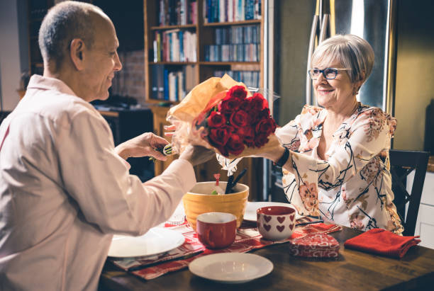 istock Senior couple Valentines Dinner 1202314160
