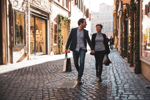Man shopping in central Rome