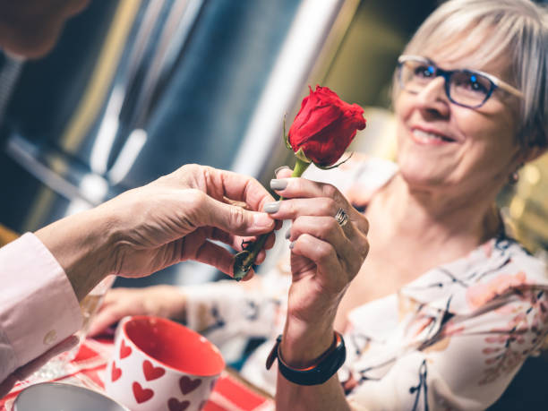 Senior couple Valentines Dinner